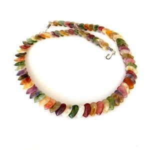 13 Necklace Artisan Vintage Heart Shaped Plastic Beads Multi Colored Hook Clasp